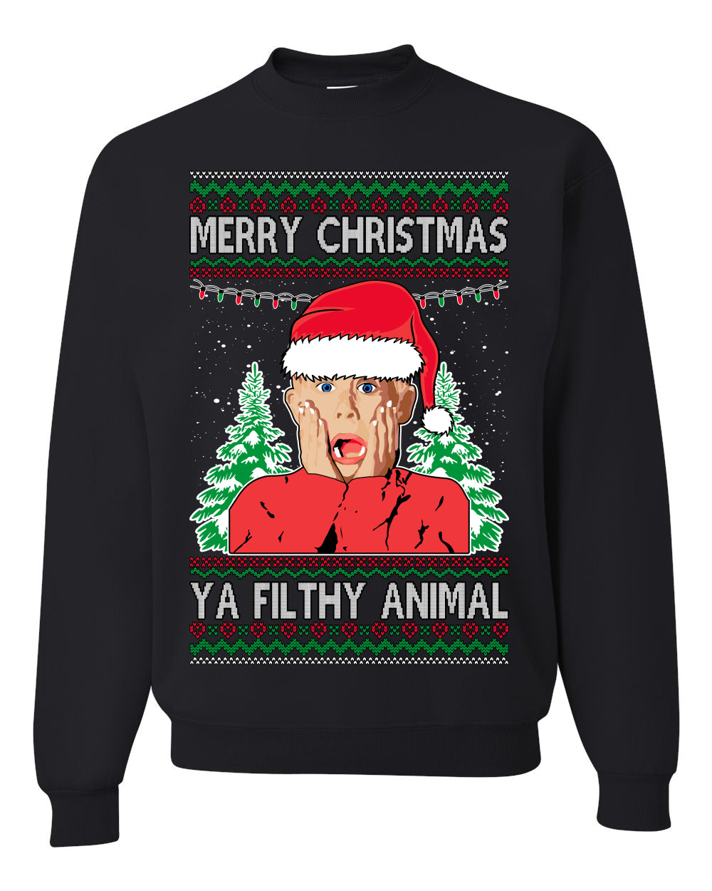 Kevin Merry Christmas Ya Filthy Animal Ugly Christmas Sweater Unisex Crewneck Graphic Sweatshirt