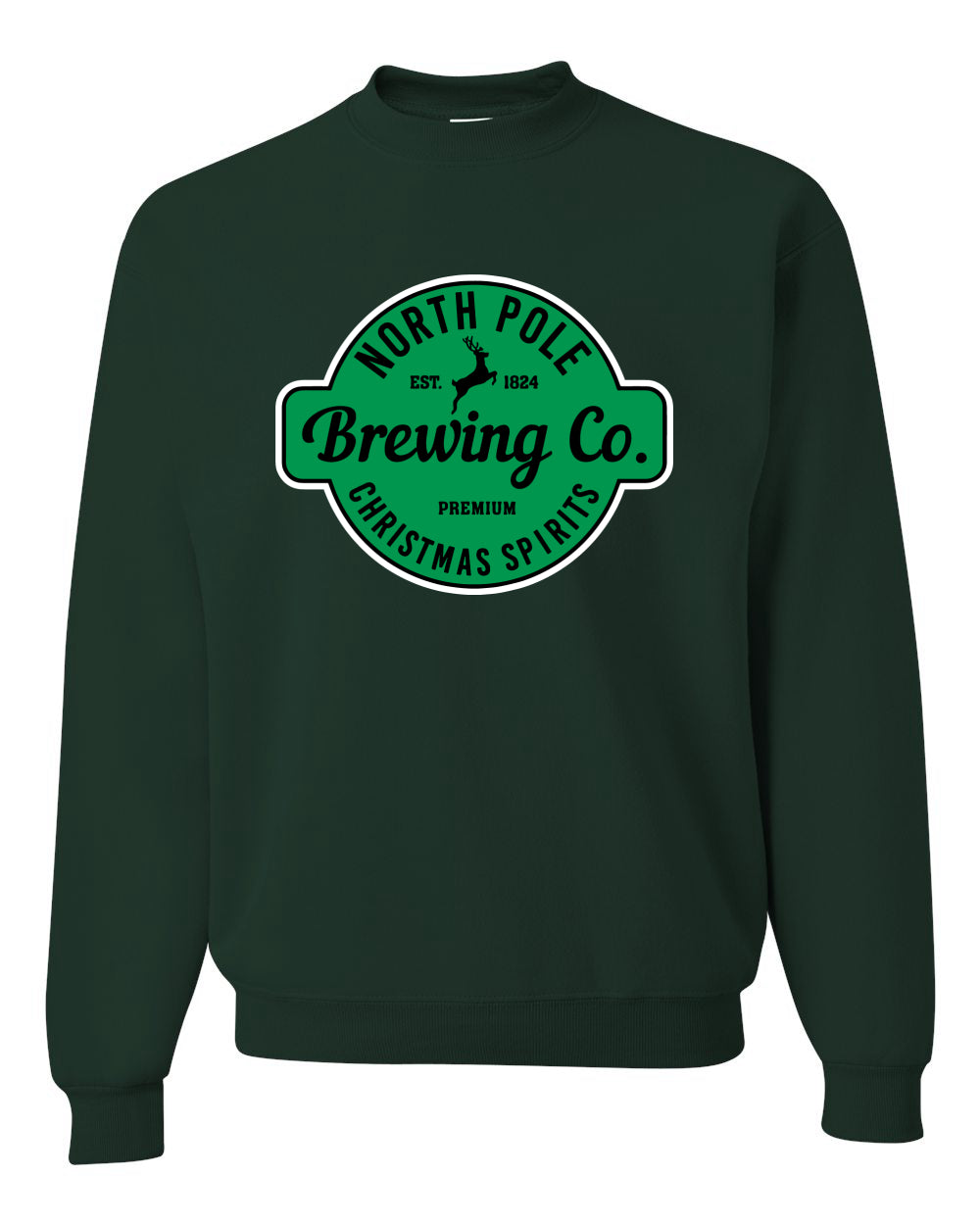 Drinking Logo Parody Brewing Co. North Pole Christmas Spirits Ugly Christmas Sweater Unisex Crewneck Graphic Sweatshirt