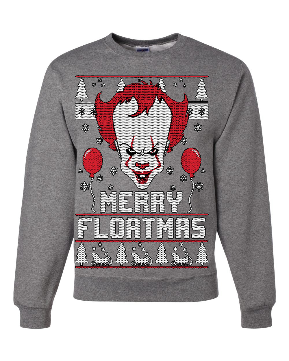 Merry Floatmas IT Clown Merry Ugly Christmas Sweater Unisex Crewneck Graphic Sweatshirt