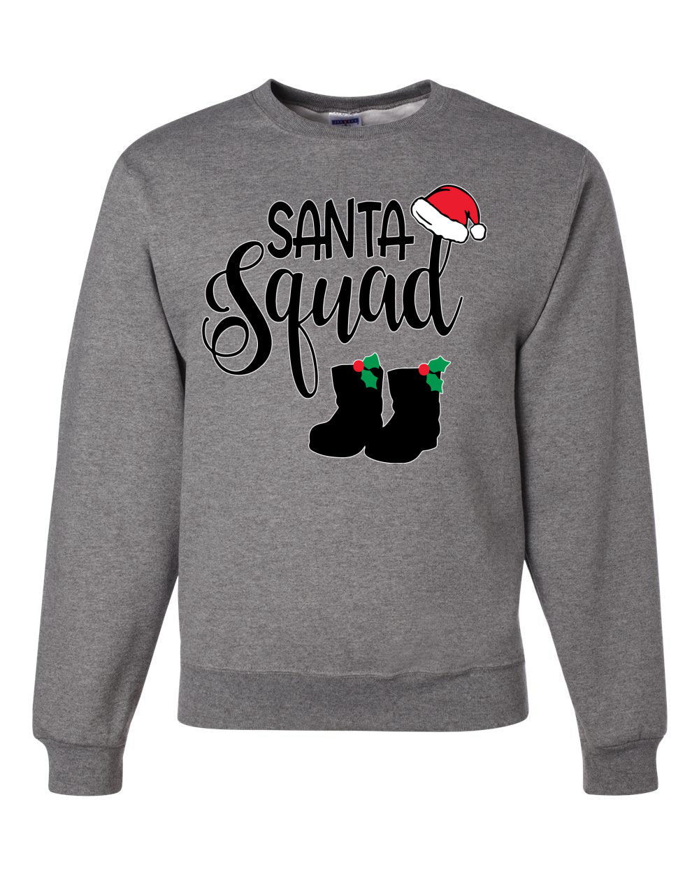 Santa Squad Xmas Hat Boots Merry Christmas Unisex Crewneck Graphic Sweatshirt