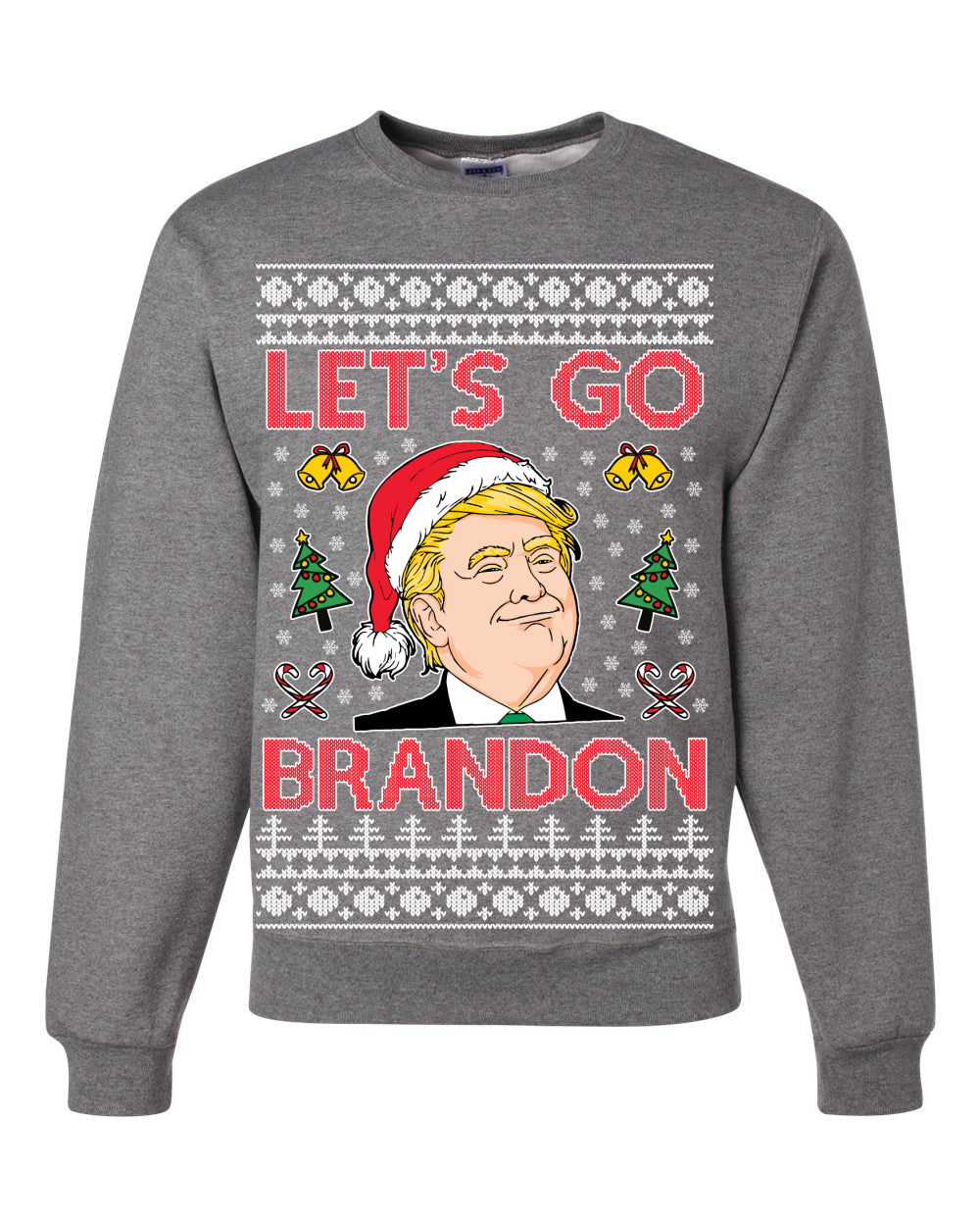 Trump Let’s Go Brandon Ugly Christmas Sweater Unisex Crewneck Graphic Sweatshirt