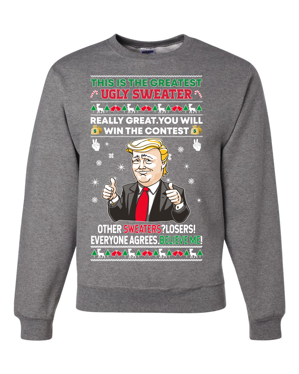 Trump This is The Greatest Ugly Sweater Merry Ugly Christmas Sweater Unisex Crewneck Graphic Sweatshirt