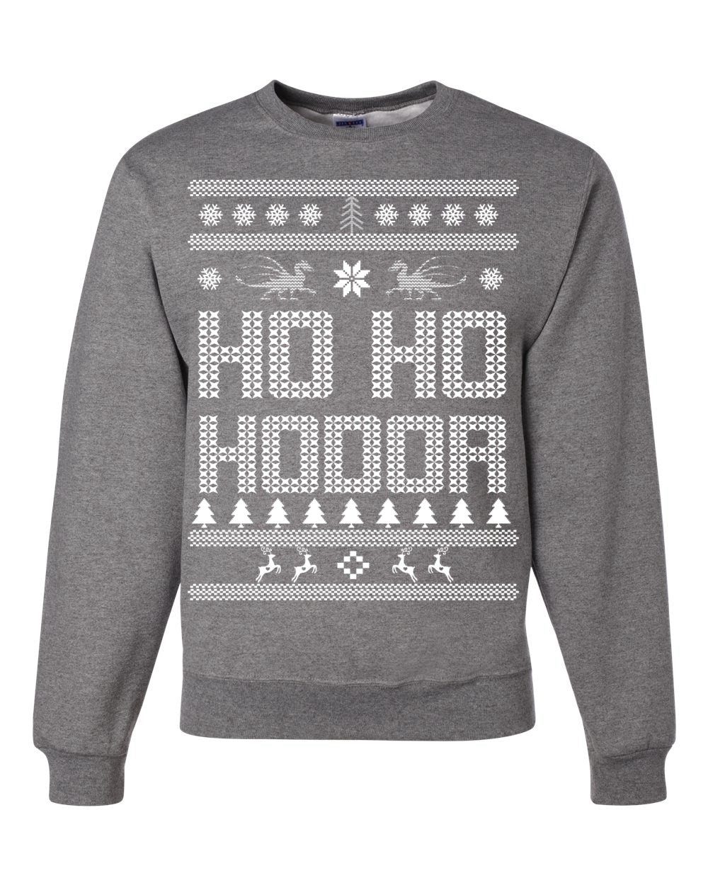 Ho Ho Hodor GoT White Winter Merry Ugly Christmas Sweater Unisex Crewneck Graphic Sweatshirt