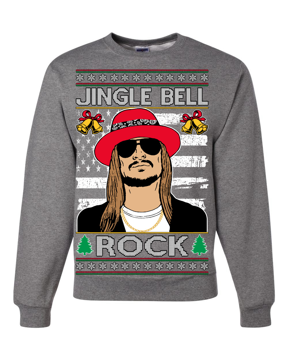 Jingle Bell Rock Kid Rapper Country Music Ugly Christmas Sweater Unisex Crewneck Sweatshirt