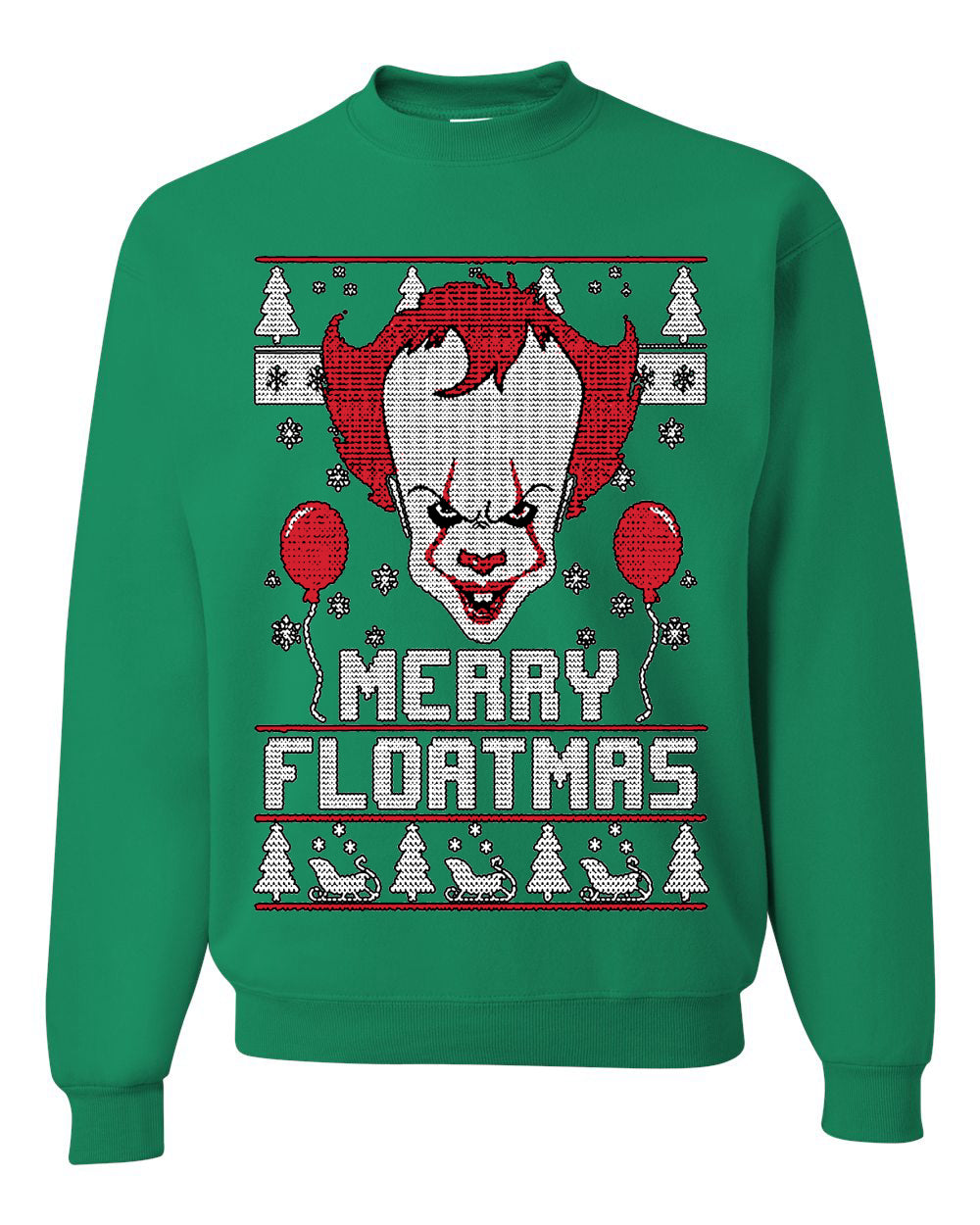 Merry Floatmas IT Clown Merry Ugly Christmas Sweater Unisex Crewneck Graphic Sweatshirt