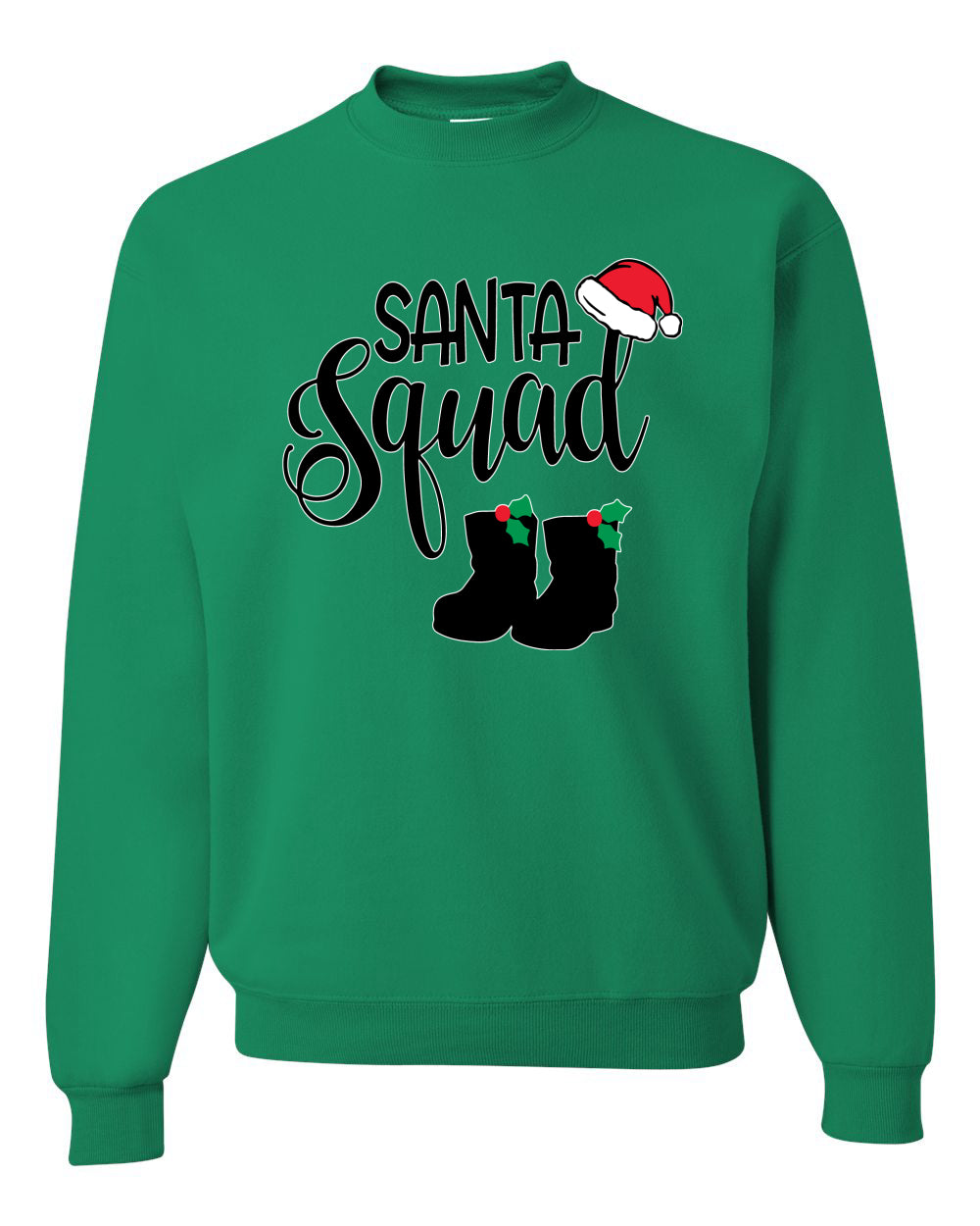 Santa Squad Xmas Hat Boots Merry Christmas Unisex Crewneck Graphic Sweatshirt