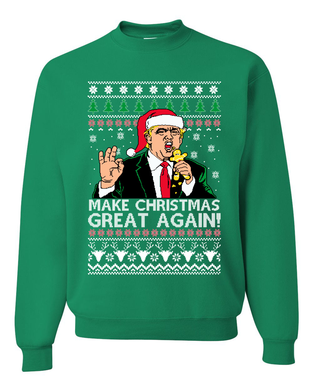 Make Christmas Great Again Funny Donald Trump Santa Merry Ugly Christmas Sweater Unisex Crewneck Graphic Sweatshirt