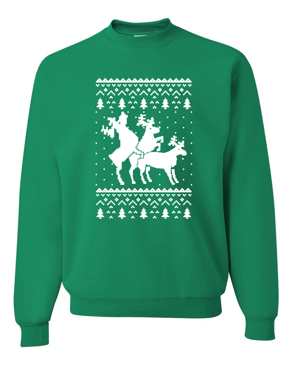 Humping Deers Merry Ugly Christmas Sweater Unisex Crewneck Graphic Sweatshirt