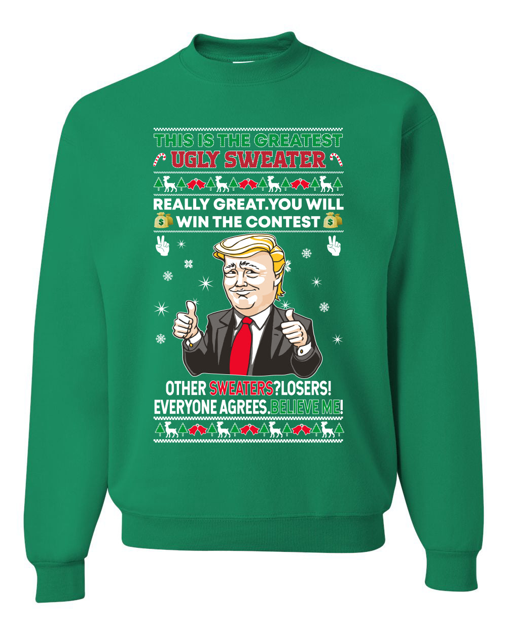 Trump This is The Greatest Ugly Sweater Merry Ugly Christmas Sweater Unisex Crewneck Graphic Sweatshirt