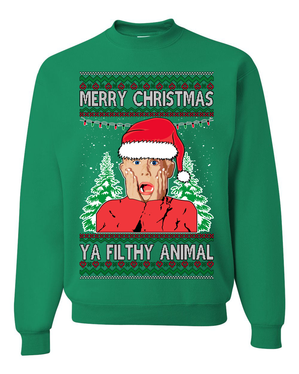 Kevin Merry Christmas Ya Filthy Animal Ugly Christmas Sweater Unisex Crewneck Graphic Sweatshirt