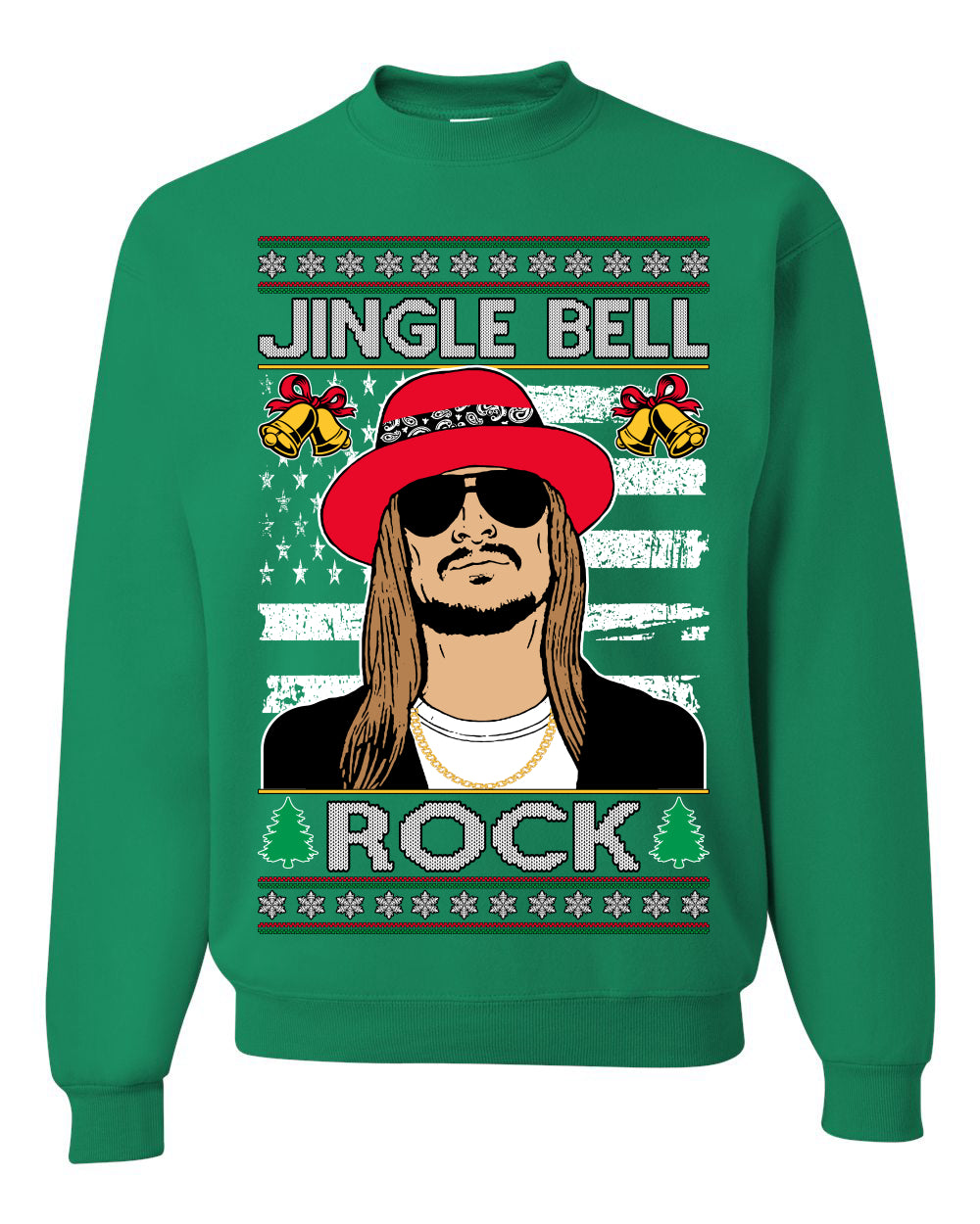 Jingle Bell Rock Kid Rapper Country Music Ugly Christmas Sweater Unisex Crewneck Sweatshirt