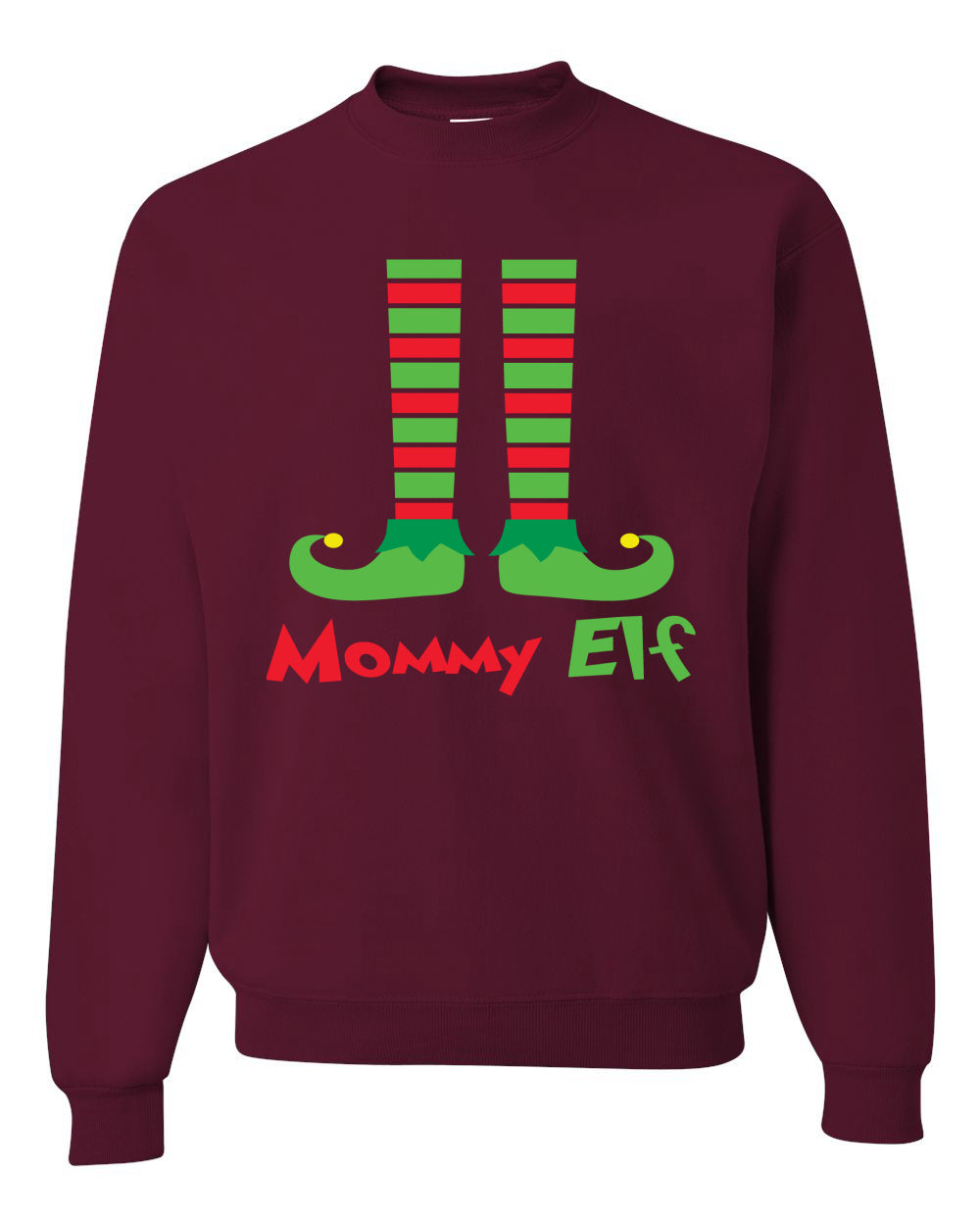 Mommy Elf Stocking Shoes Merry Christmas Unisex Crewneck Graphic Sweatshirt