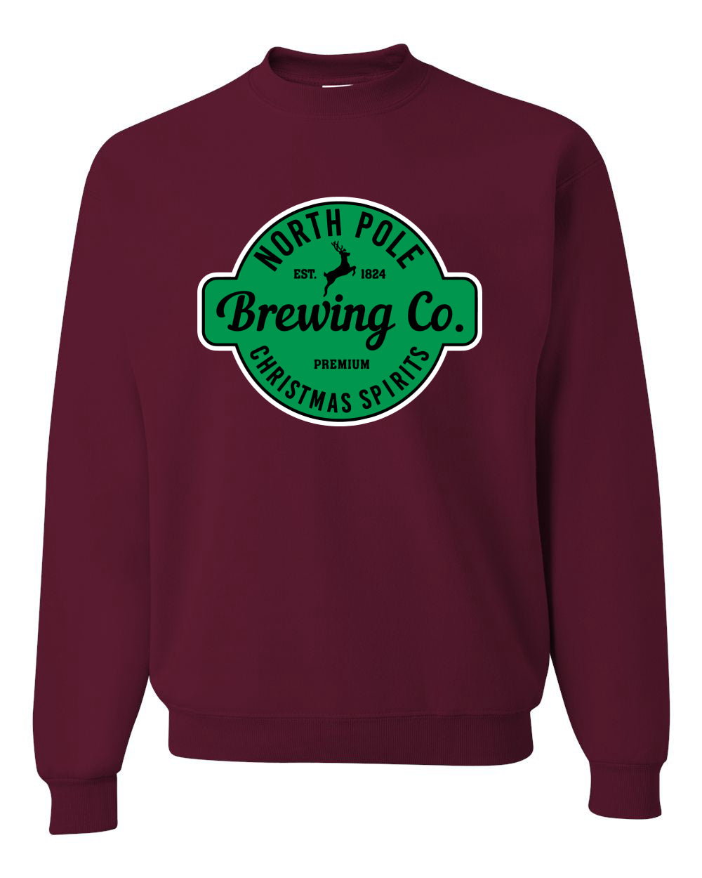 Drinking Logo Parody Brewing Co. North Pole Christmas Spirits Ugly Christmas Sweater Unisex Crewneck Graphic Sweatshirt