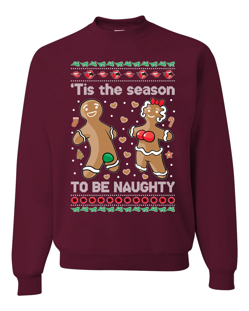 Tis Season to get Naughty Xmas Merry Ugly Christmas Sweater Unisex Crewneck Graphic Sweatshirt