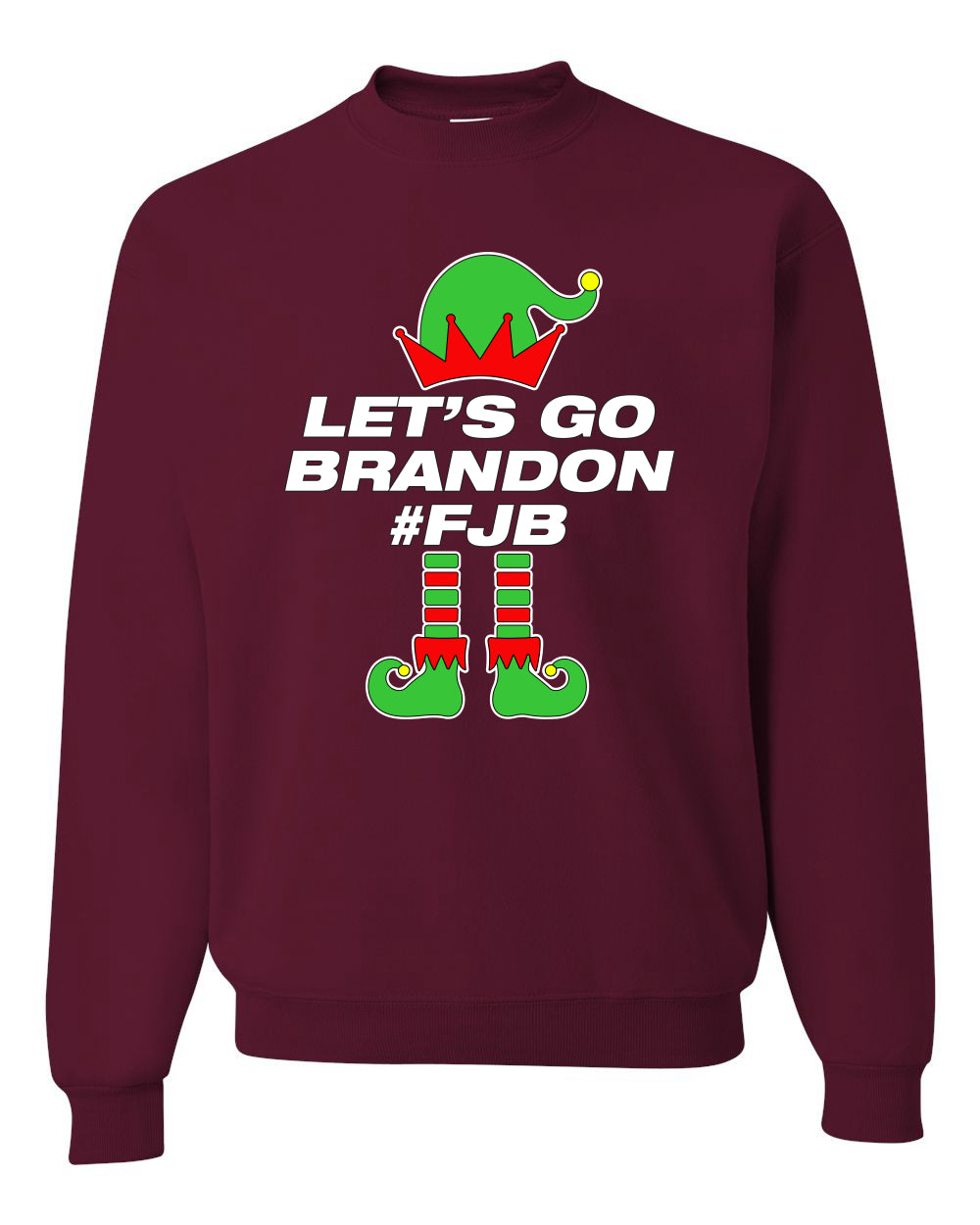 Let's Go Brandon Elf Merry Christmas Unisex Crewneck Graphic Sweatshirt