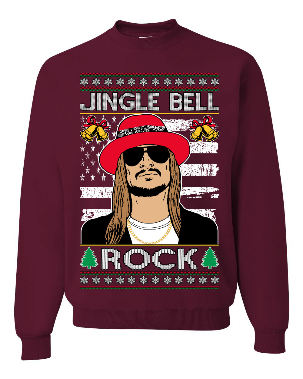 Jingle Bell Rock Kid Rapper Country Music Ugly Christmas Sweater Unisex Crewneck Sweatshirt