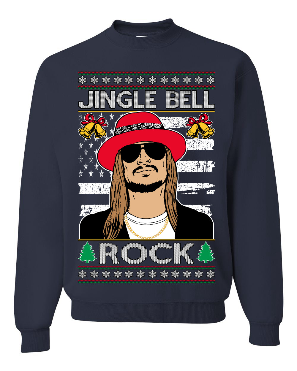 Jingle Bell Rock Kid Rapper Country Music Ugly Christmas Sweater Unisex Crewneck Sweatshirt