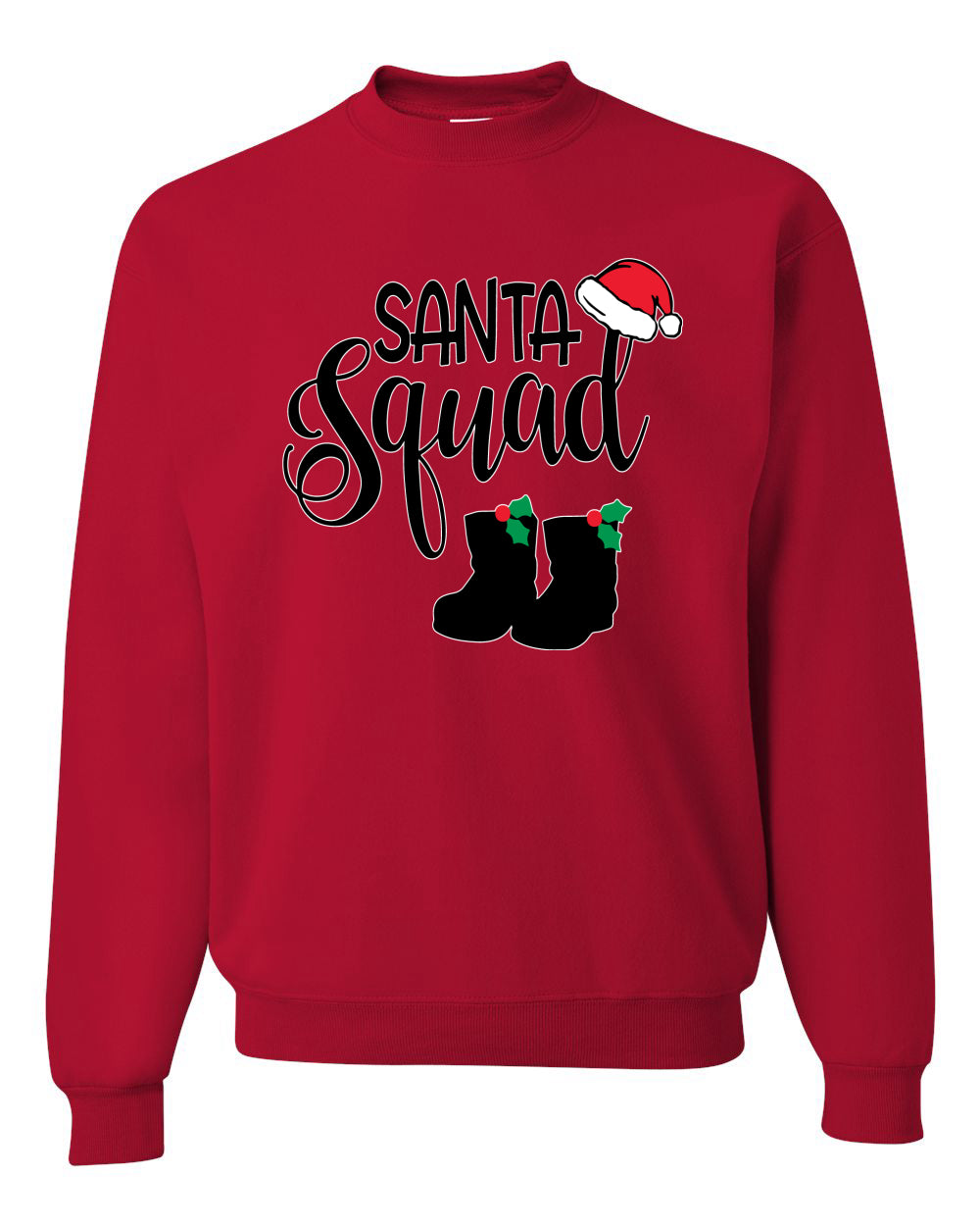 Santa Squad Xmas Hat Boots Merry Christmas Unisex Crewneck Graphic Sweatshirt