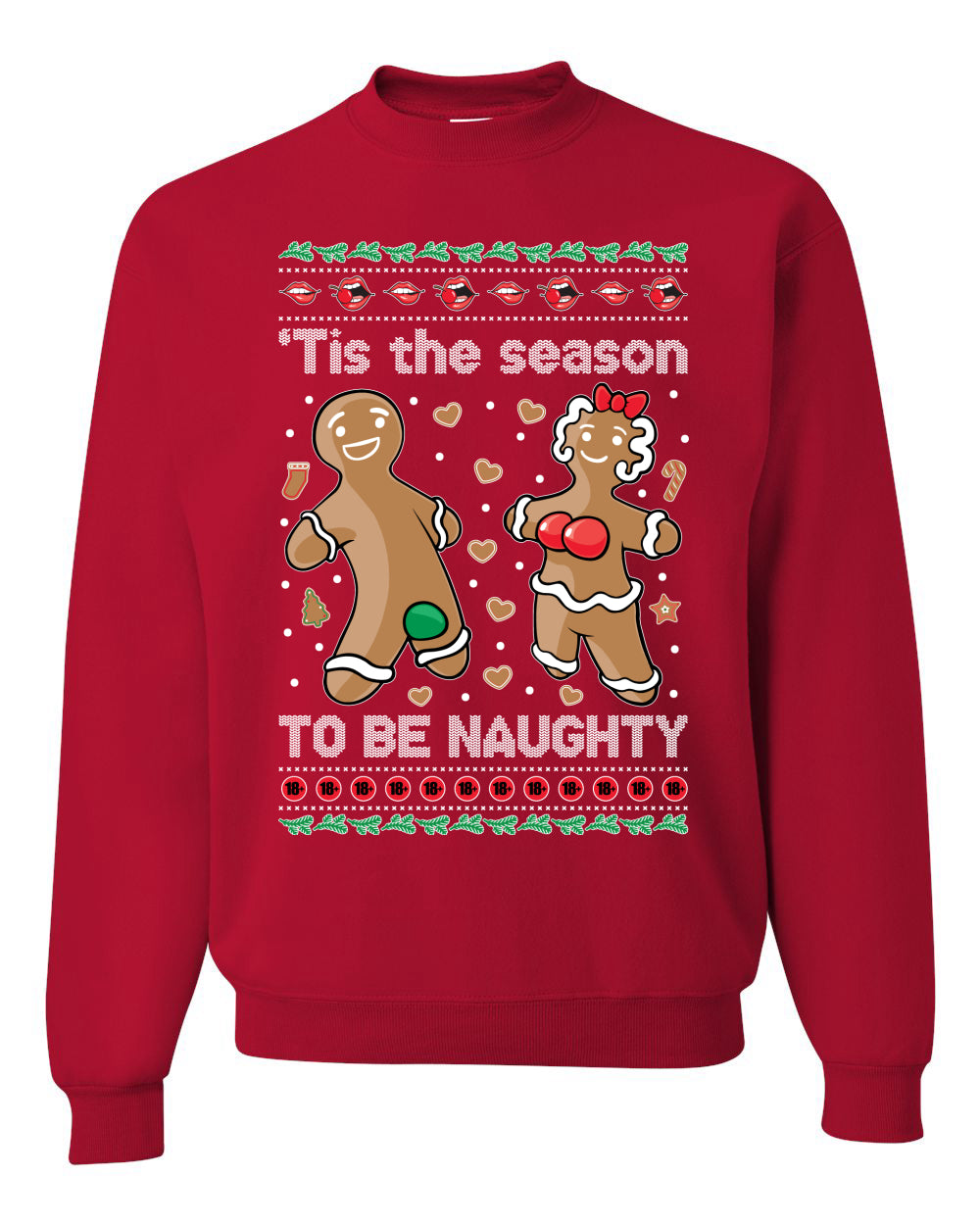 Tis Season to get Naughty Xmas Merry Ugly Christmas Sweater Unisex Crewneck Graphic Sweatshirt
