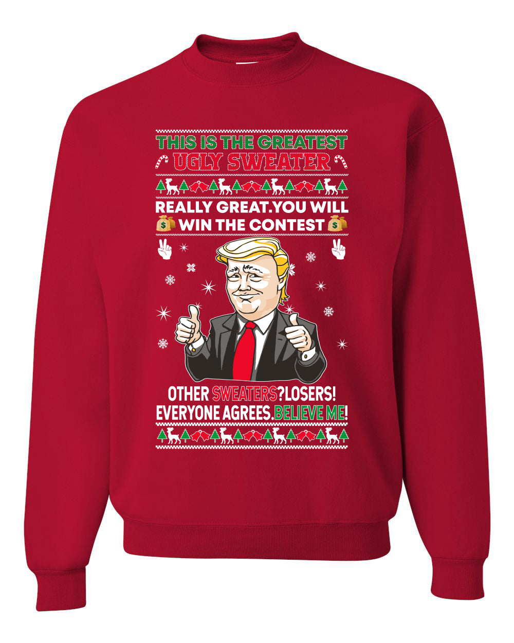 Trump This is The Greatest Ugly Sweater Merry Ugly Christmas Sweater Unisex Crewneck Graphic Sweatshirt