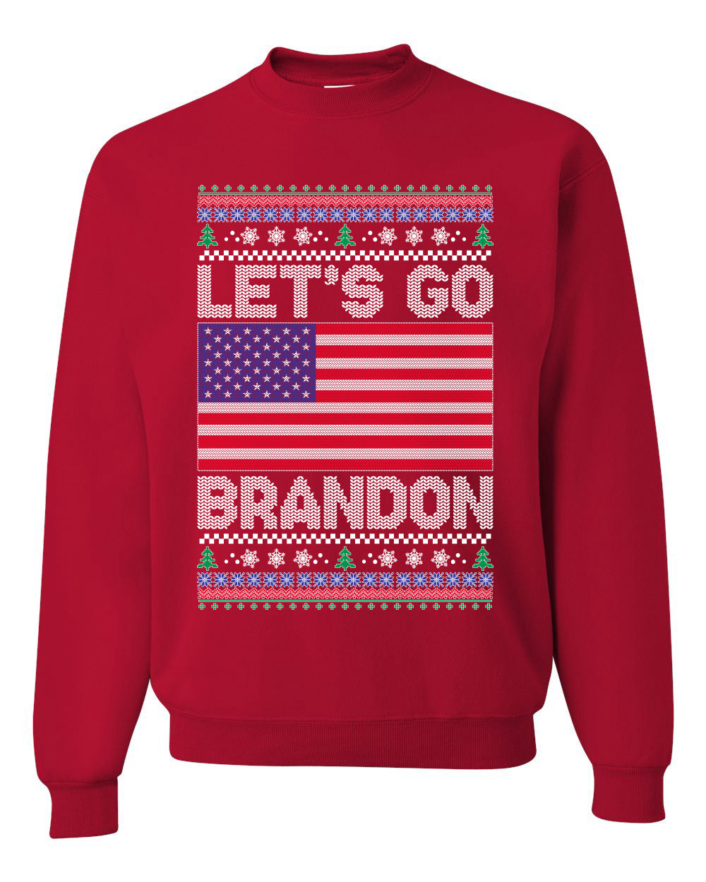 Let's Go Brandon Xmas Merry Ugly Christmas Sweater Unisex Crewneck Graphic Sweatshirt