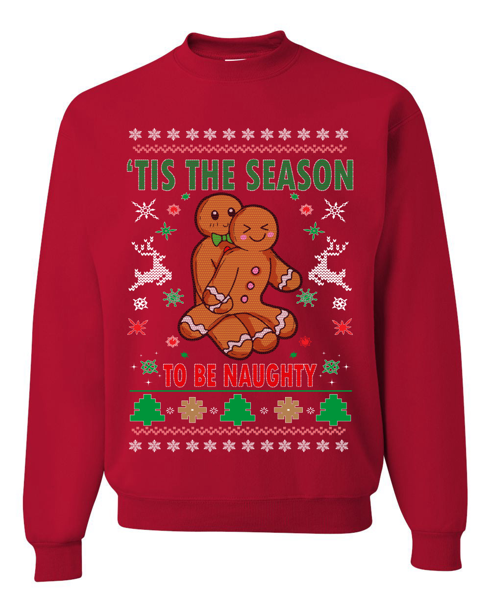 Tis' The Season To Be Naughty Merry Ugly Christmas Sweater Unisex Crewneck Graphic Sweatshirt