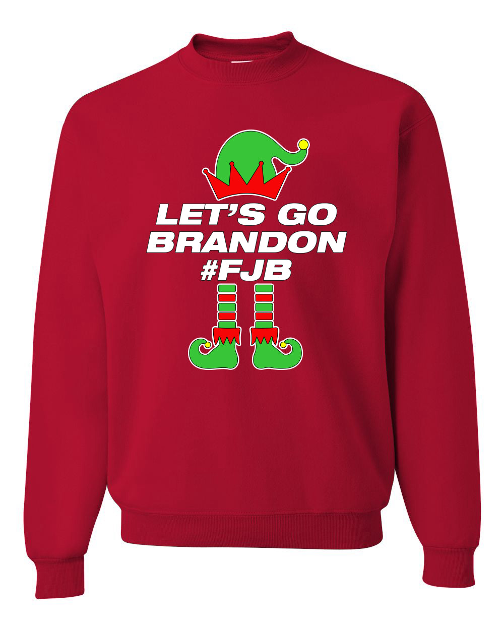 Let's Go Brandon Elf Merry Christmas Unisex Crewneck Graphic Sweatshirt