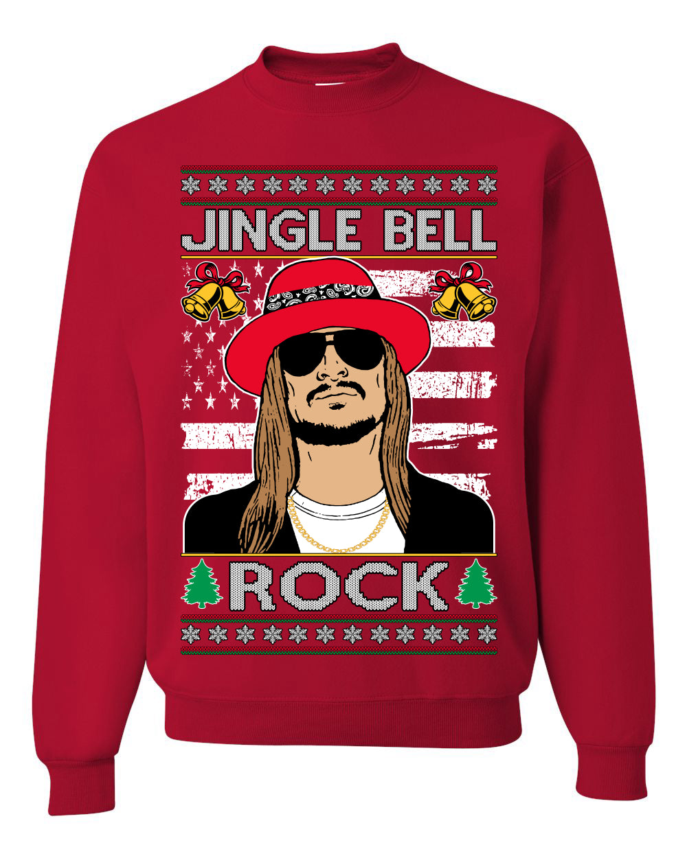 Jingle Bell Rock Kid Rapper Country Music Ugly Christmas Sweater Unisex Crewneck Sweatshirt