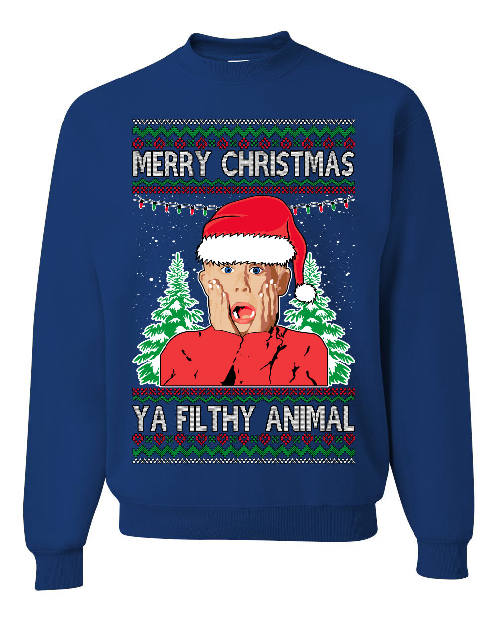 Kevin Merry Christmas Ya Filthy Animal Ugly Christmas Sweater Unisex Crewneck Graphic Sweatshirt