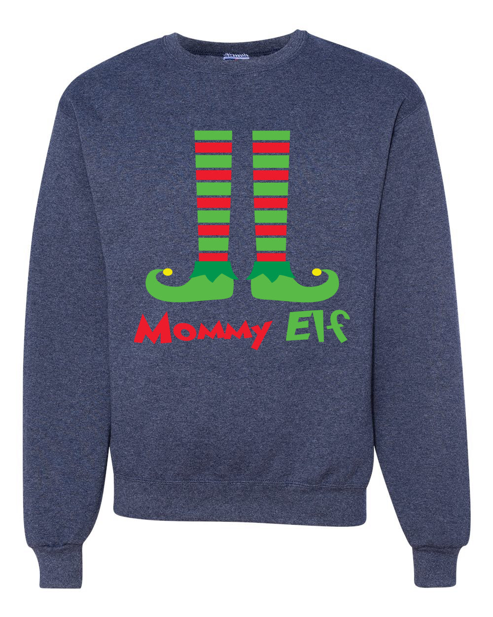 Mommy Elf Stocking Shoes Merry Christmas Unisex Crewneck Graphic Sweatshirt
