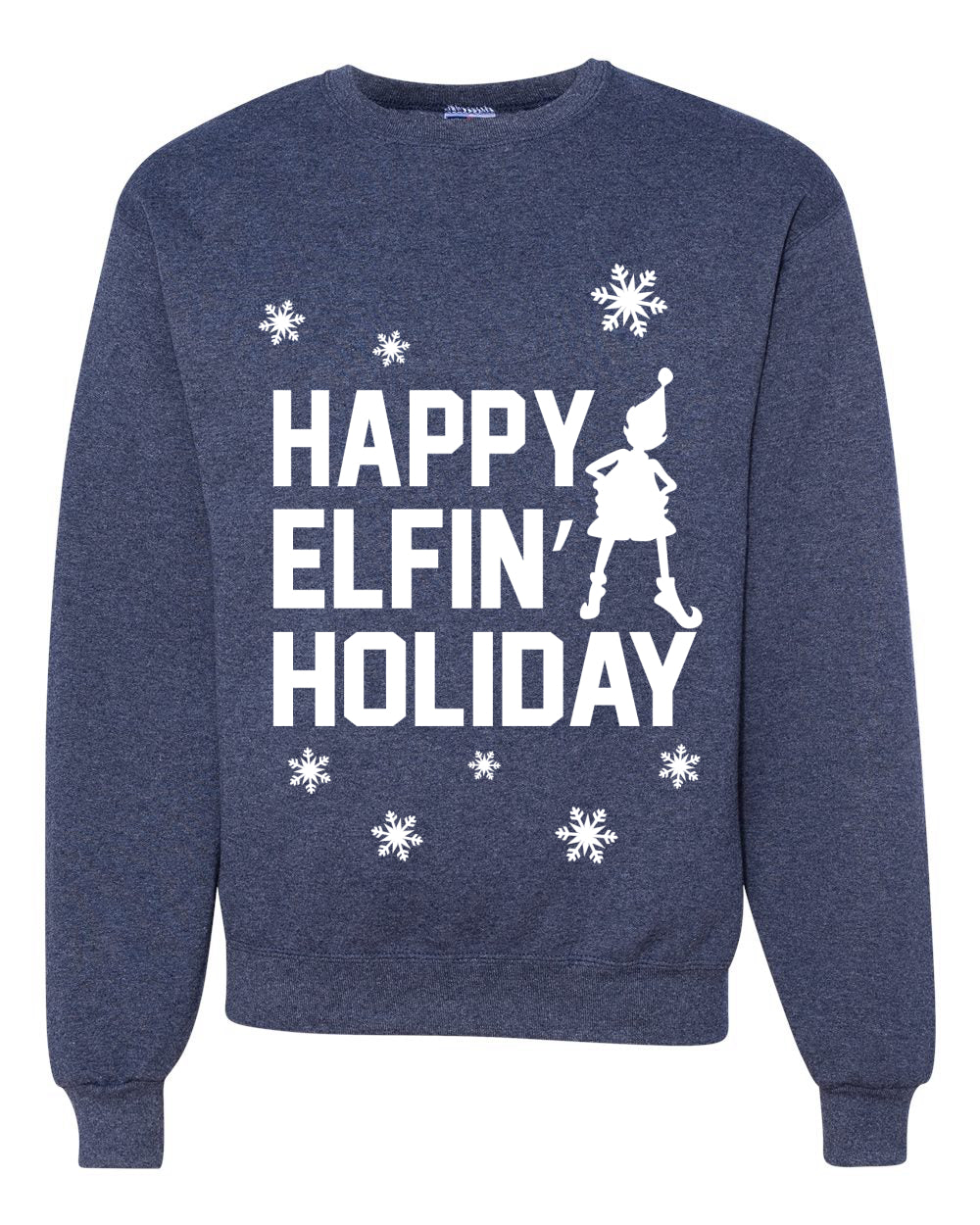 Happy Elfin Holiday Merry Ugly Christmas Sweater Unisex Crewneck Graphic Sweatshirt