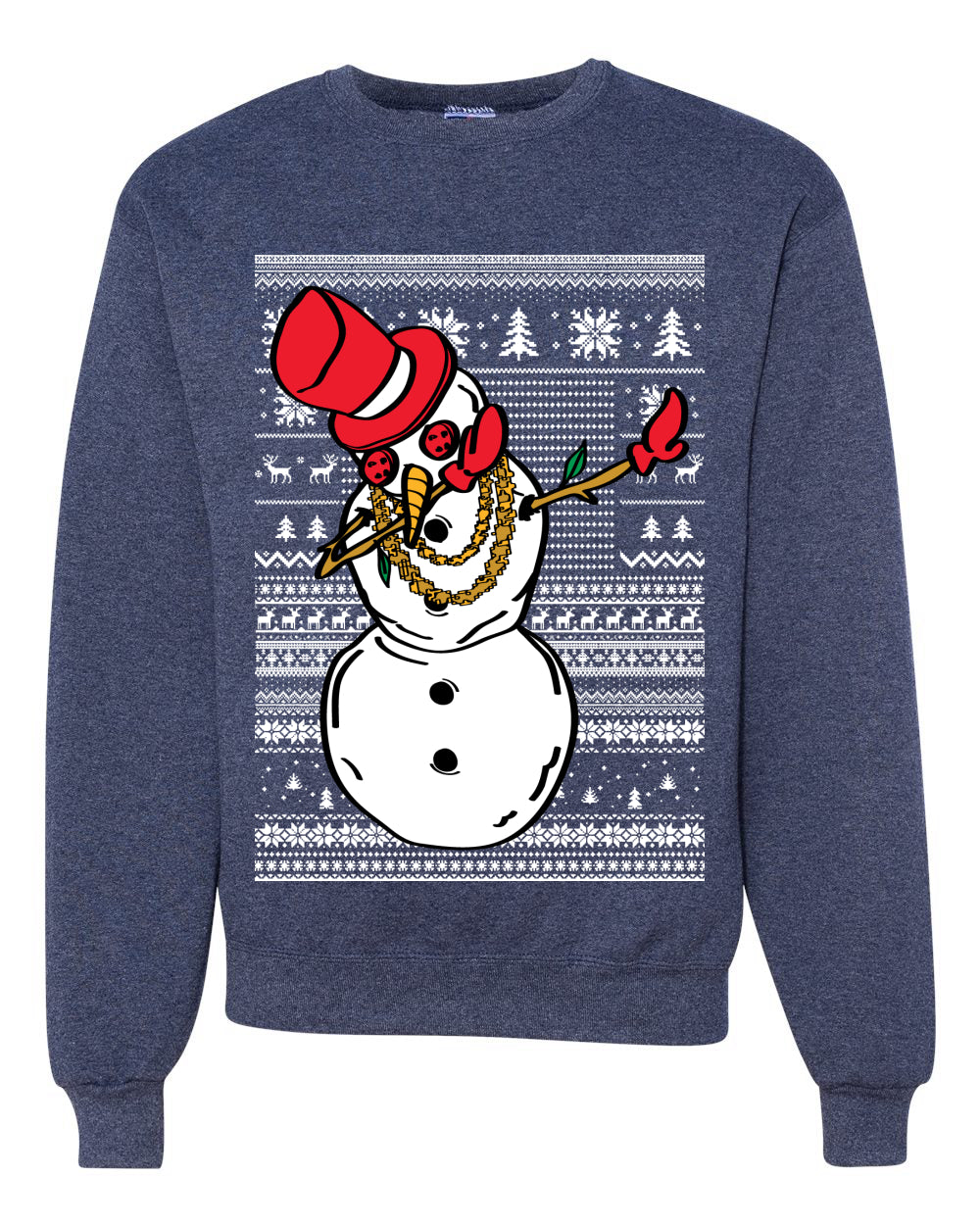 Dabbing Snowman Merry Ugly Christmas Sweater Unisex Crewneck Graphic Sweatshirt