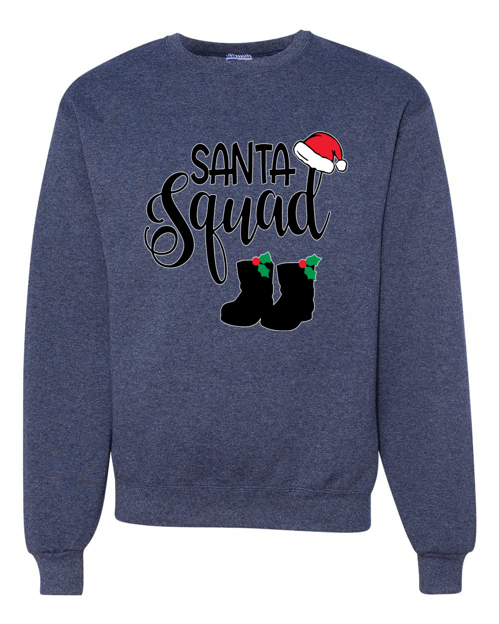 Santa Squad Xmas Hat Boots Merry Christmas Unisex Crewneck Graphic Sweatshirt