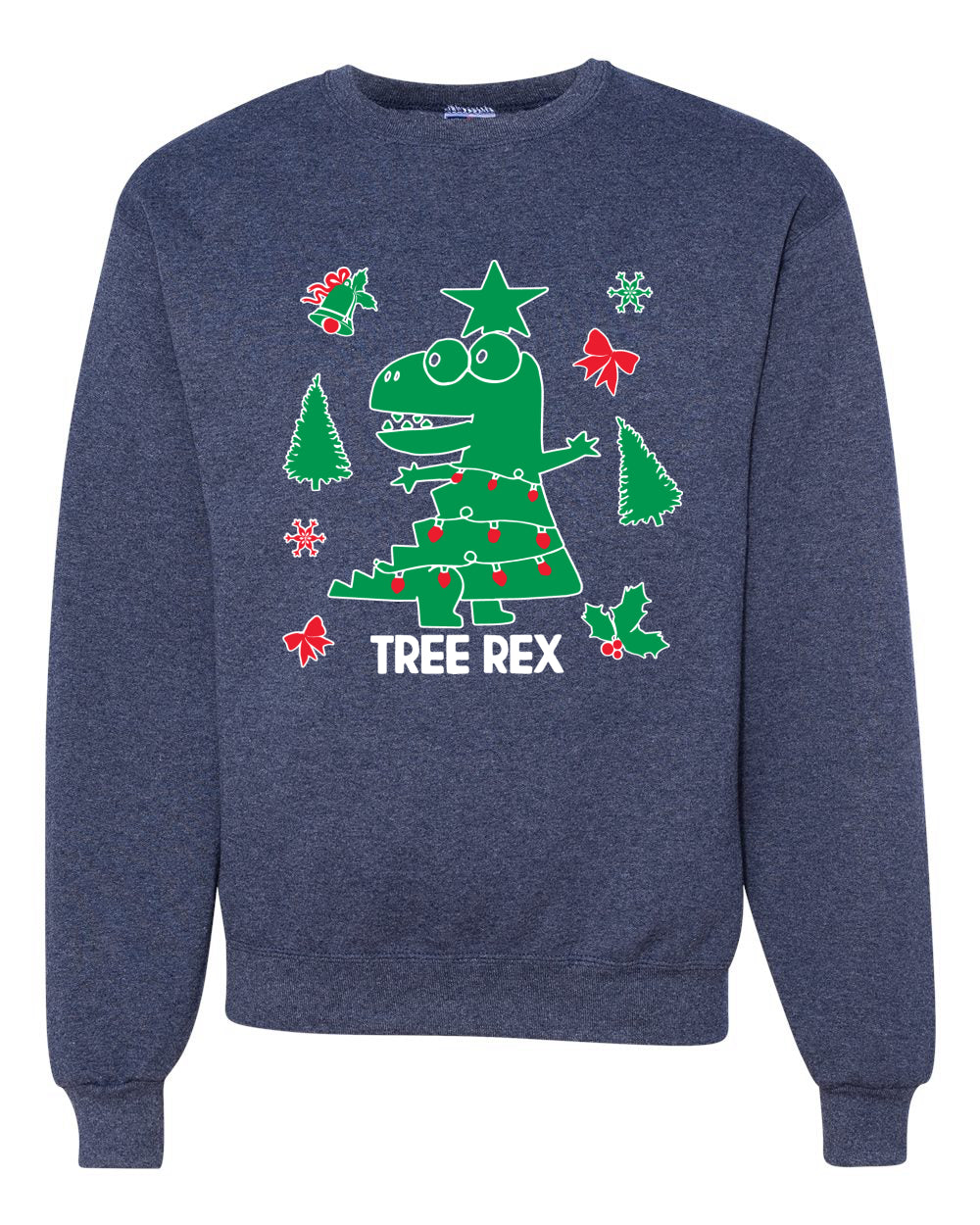 Merry Christmas Trex Tree Rex Merry Christmas Unisex Crewneck Graphic Sweatshirt