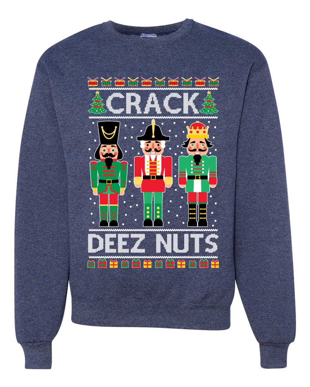 Crack Deez Nuts Meme Merry Ugly Christmas Sweater Unisex Crewneck Graphic Sweatshirt
