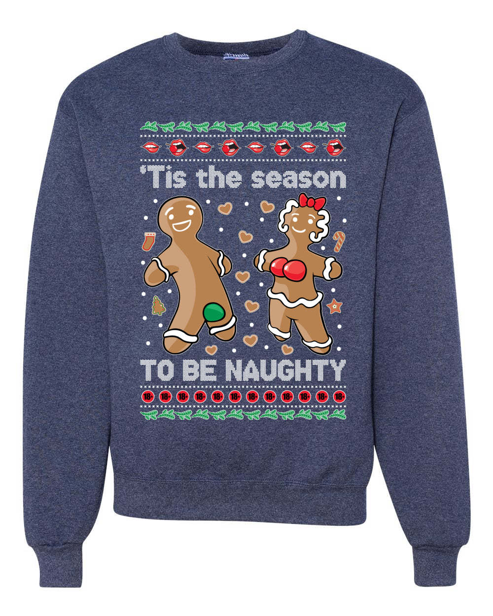 Tis Season to get Naughty Xmas Merry Ugly Christmas Sweater Unisex Crewneck Graphic Sweatshirt