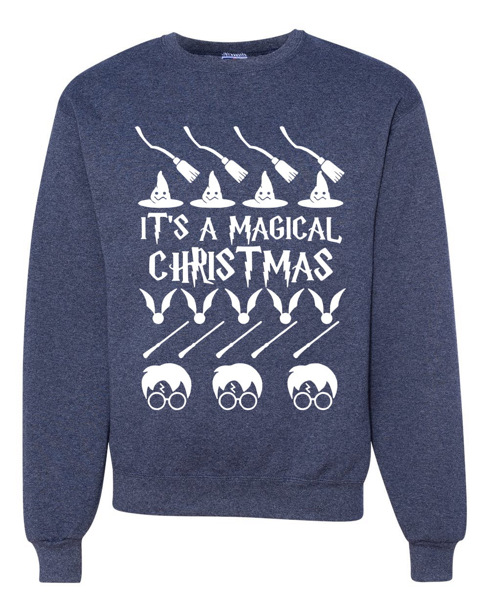 It's A Magical Christmas Wizard Merry Ugly Christmas Sweater Unisex Crewneck Graphic Sweatshirt