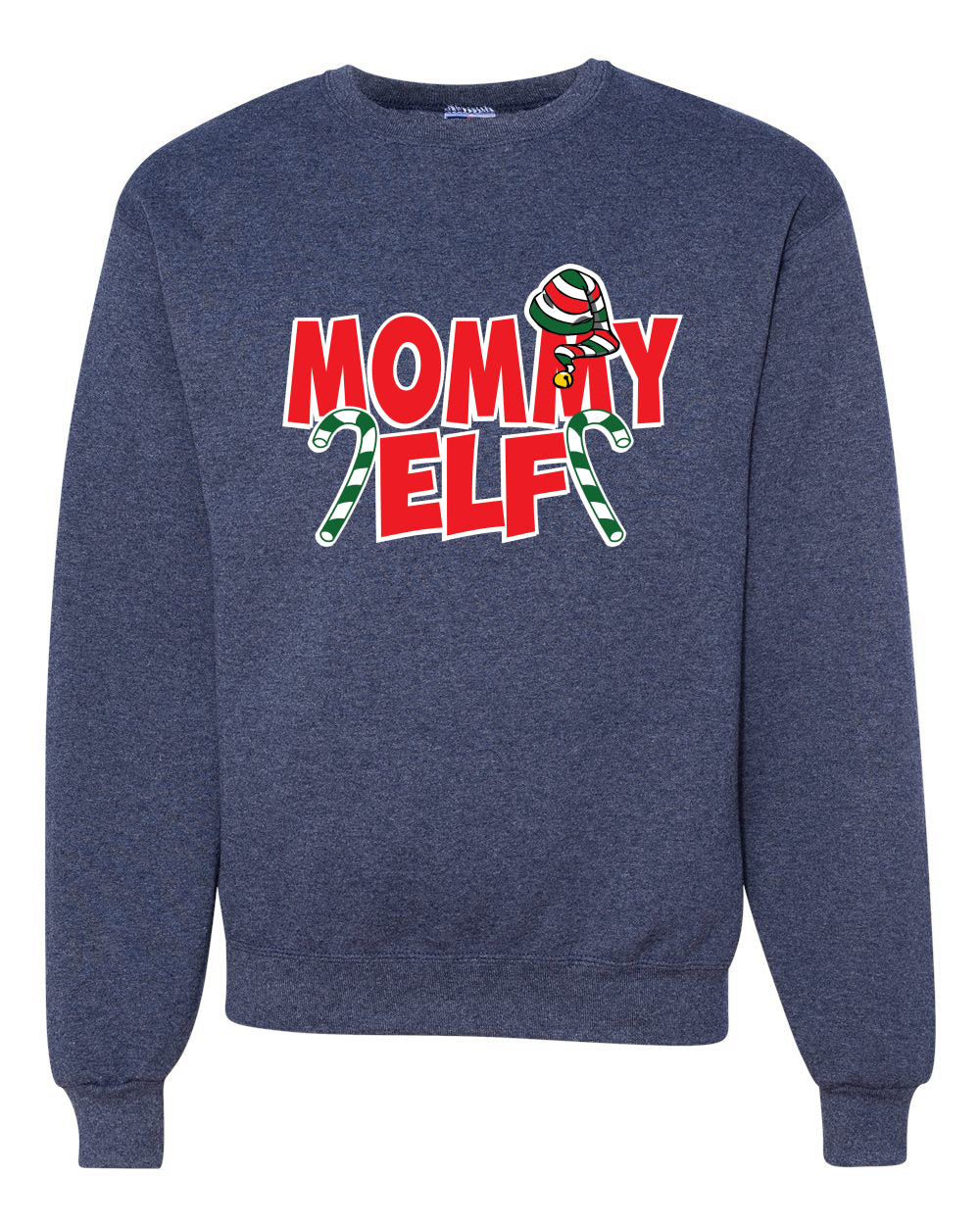 Mommy Elf Merry Christmas Unisex Crewneck Graphic Sweatshirt