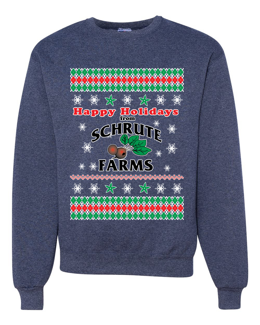Happy Holidays from Schrute Farms Christmas Ugly Christmas Sweater Unisex Crewneck Graphic Sweatshirt
