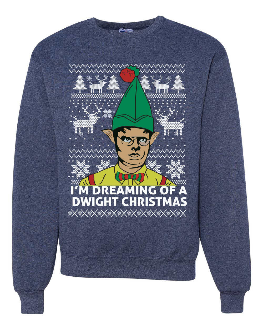 I'm Dreaming of a Dwight Christmas The Office Schrute Funny Ugly Christmas Sweater Unisex Crewneck Graphic Sweatshirt