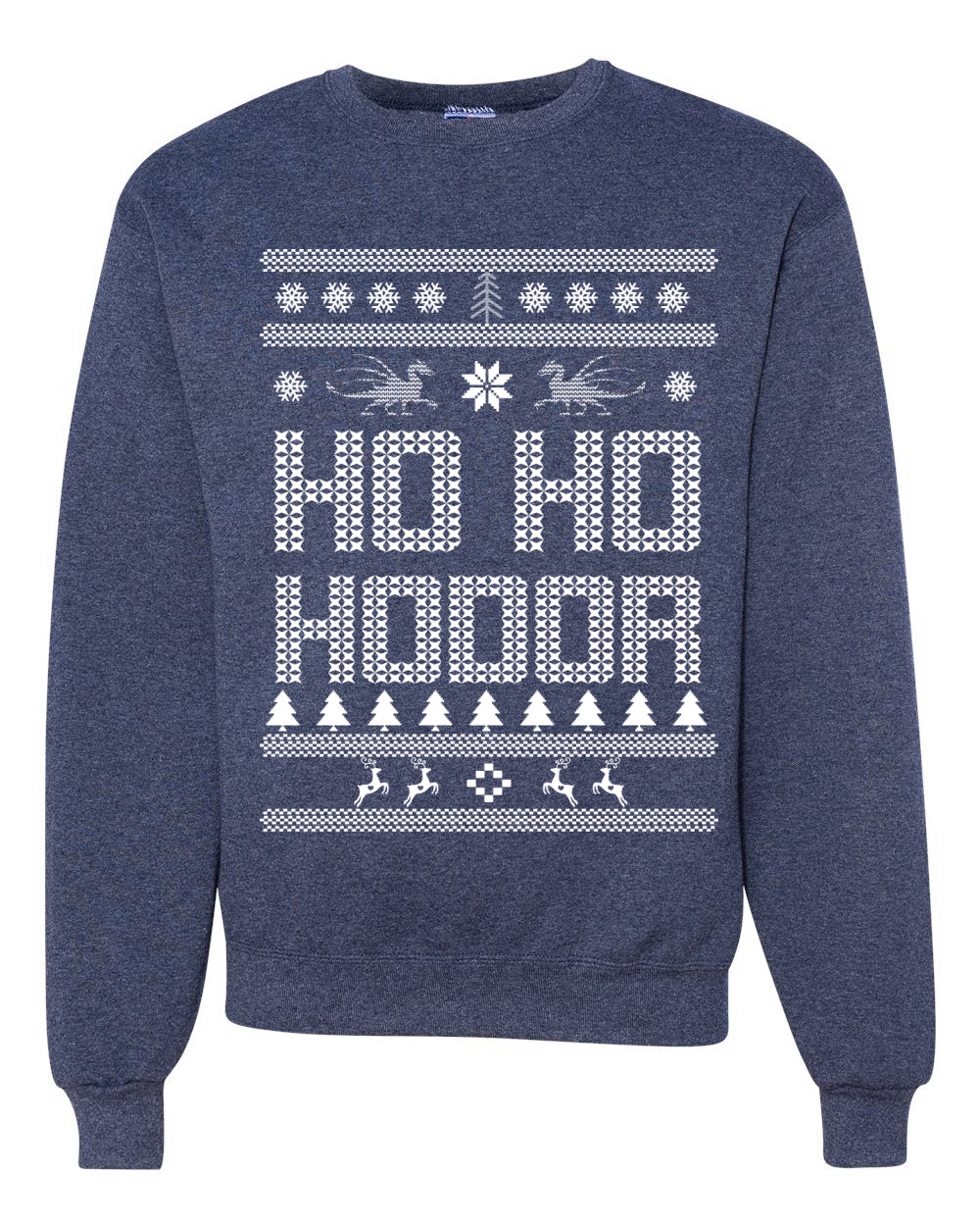 Ho Ho Hodor GoT White Winter Merry Ugly Christmas Sweater Unisex Crewneck Graphic Sweatshirt