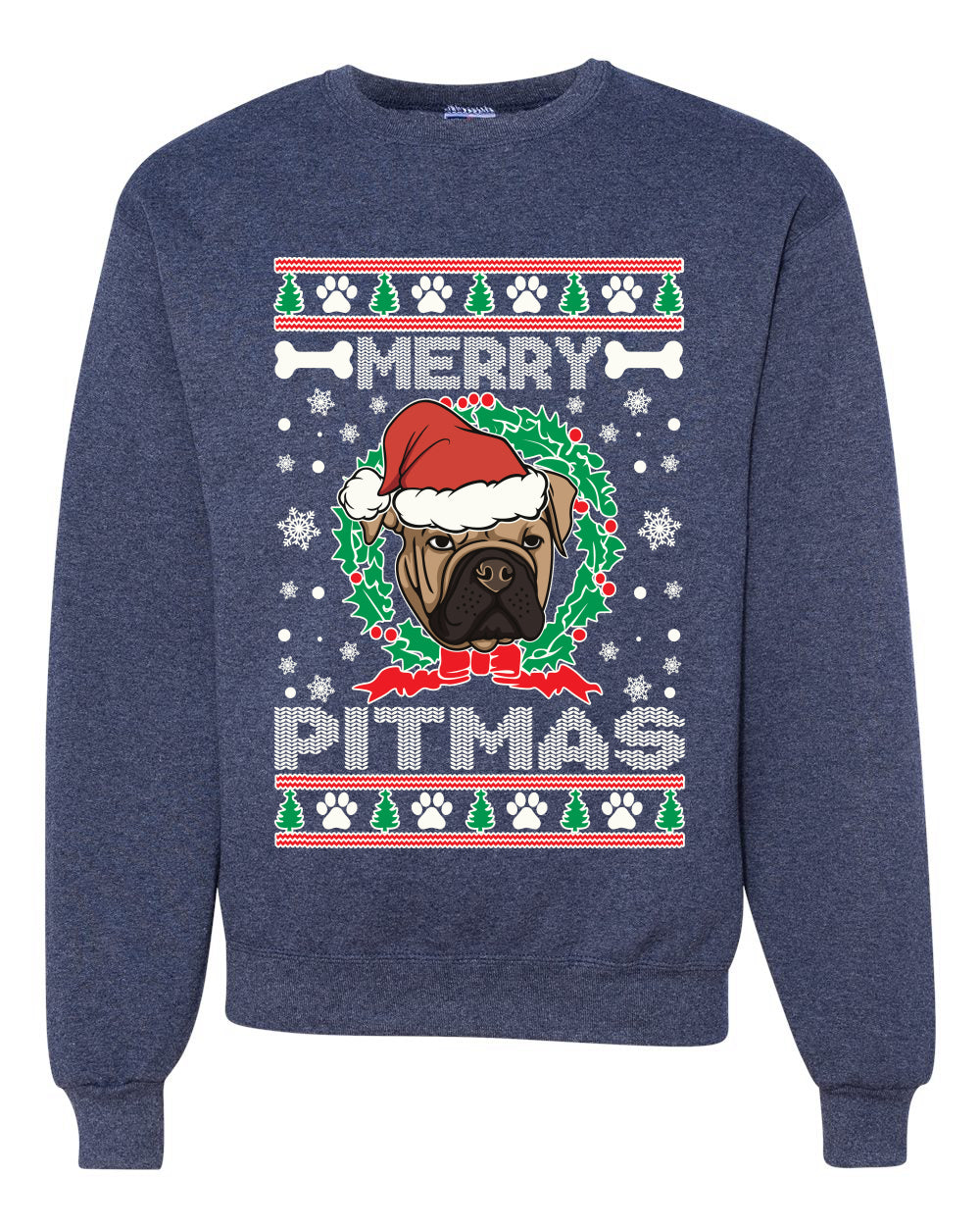 Merry Pitmas Christmas Unisex Crewneck Graphic Sweatshirt