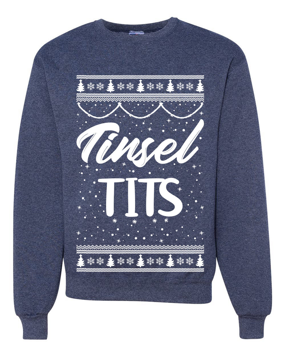 Tinsel Tits Individual Couples Ugly Christmas Sweater Unisex Crewneck Graphic Sweatshirt