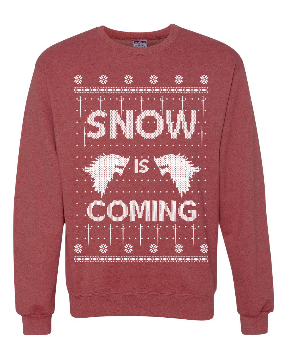 Snow is Coming GoT Stark Merry Ugly Christmas Sweater Unisex Crewneck Graphic Sweatshirt