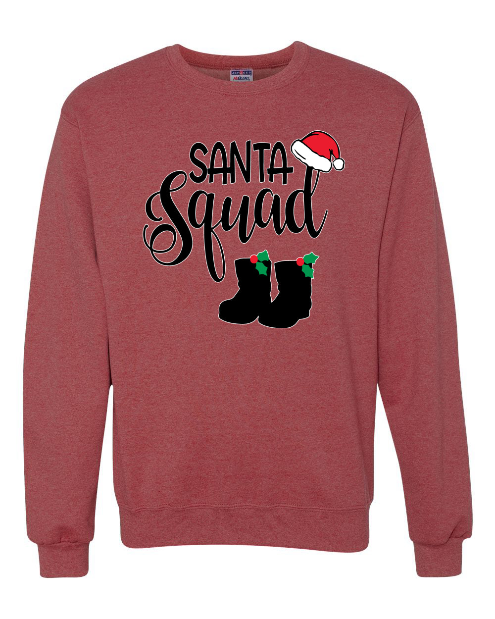 Santa Squad Xmas Hat Boots Merry Christmas Unisex Crewneck Graphic Sweatshirt
