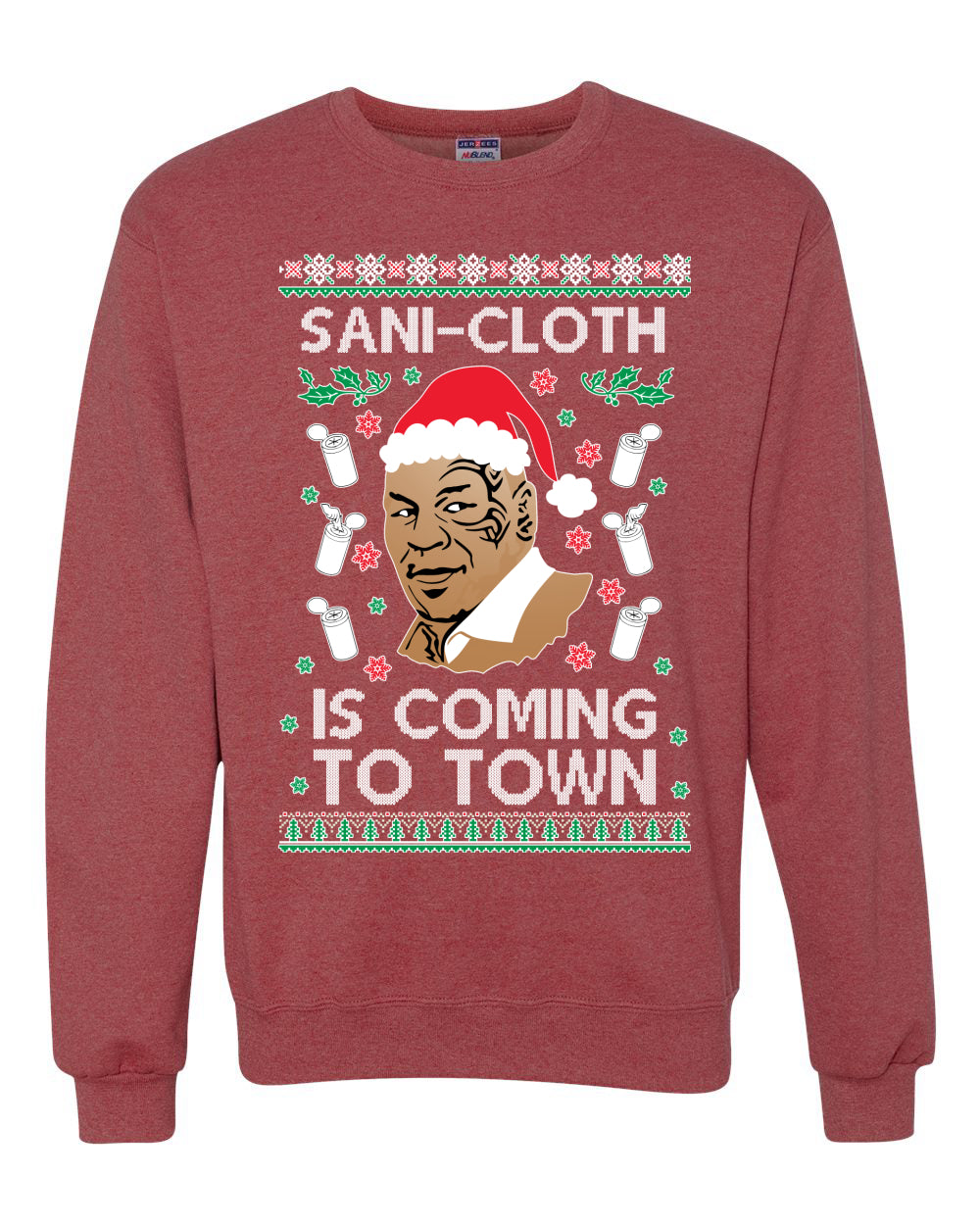 Sani Cloth is Coming to Town Merry Ugly Christmas Sweater Unisex Crewneck Graphic Sweatshirt
