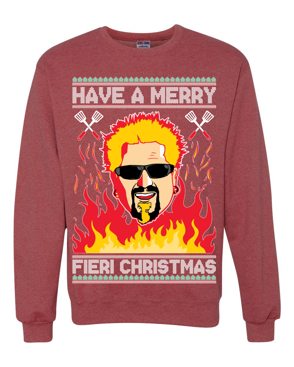 Have A Merry Fieri Christmas Ugly Christmas Sweater Unisex Crewneck Graphic Sweatshirt