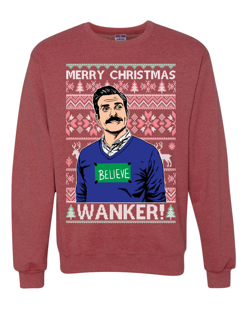Merry Christmas Wanker Ugly Christmas Sweater Unisex Crewneck Sweatshirt