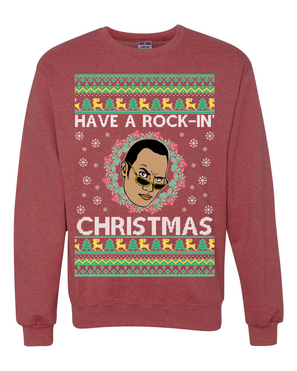 Have A Rockin' Christmas Funny Ugly Christmas Sweater Unisex Crewneck Graphic Sweatshirt