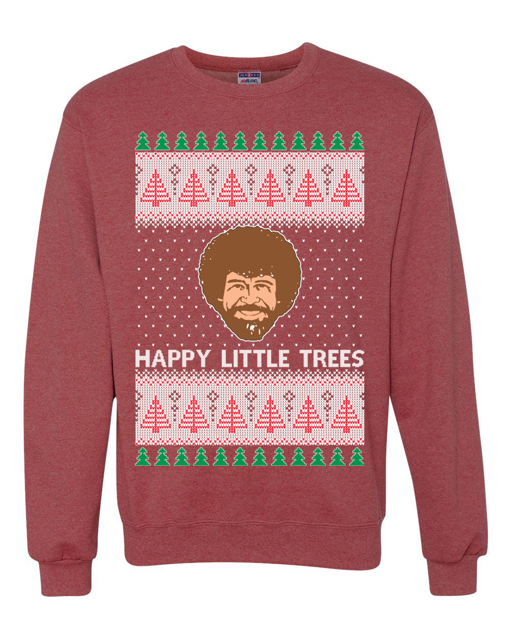 Happy Little Trees Ugly Christmas Sweater Unisex Crewneck Sweatshirt